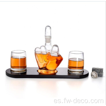 Nuevo diseño de botellas de vidrio de dedo medio para whisky
